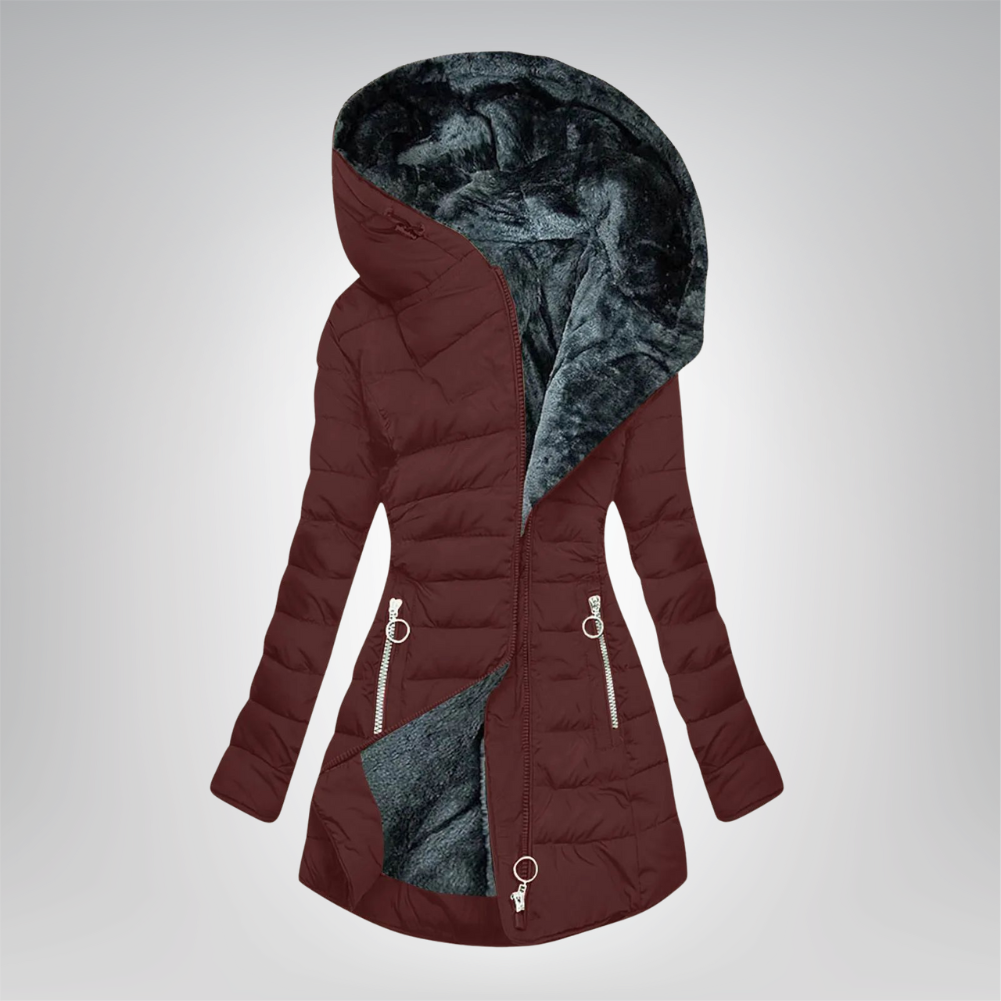 Emeraude | Gewatteerde Jas Gevoerd met Bont