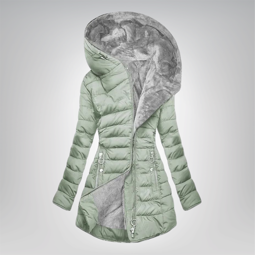 Emeraude | Gewatteerde Jas Gevoerd met Bont