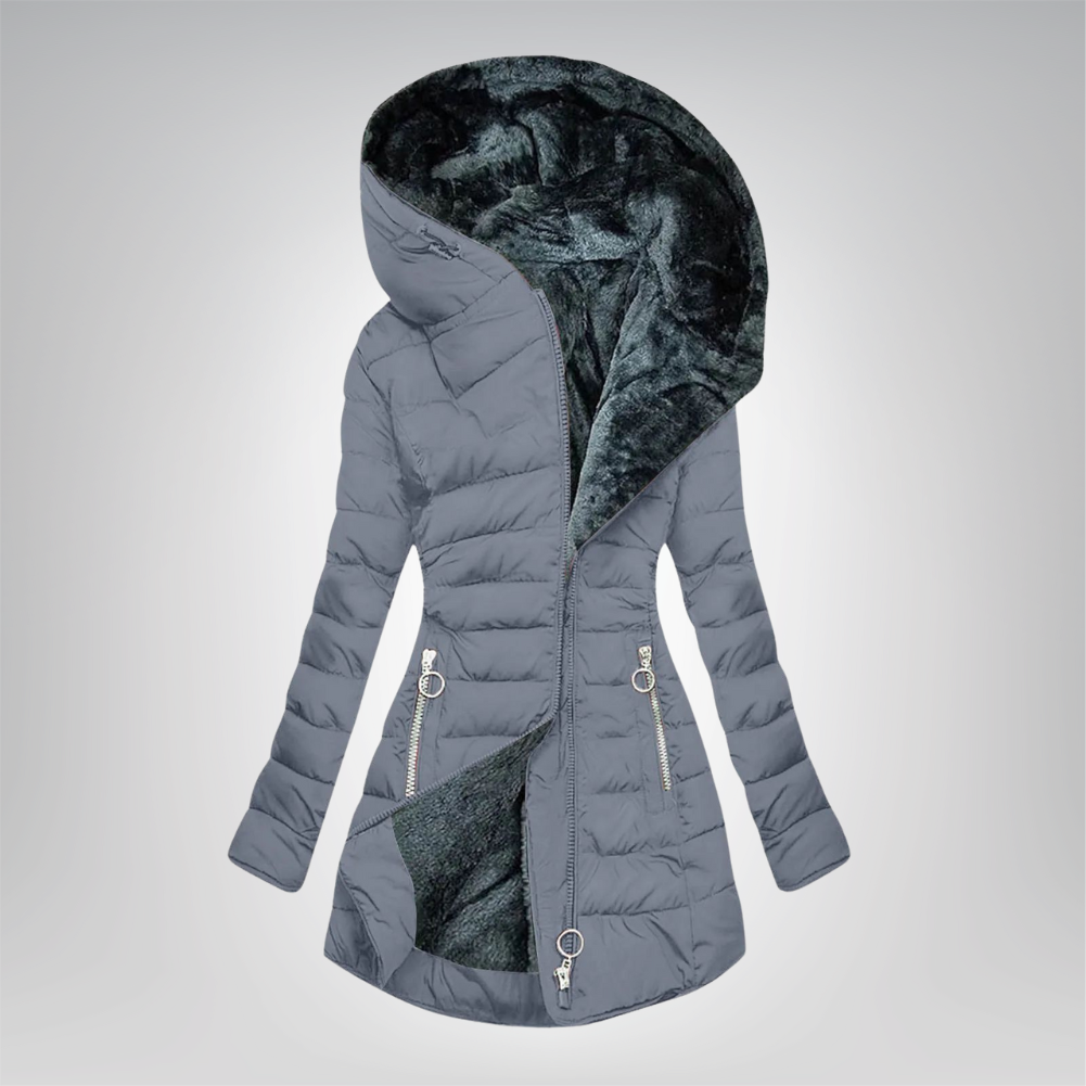 Emeraude | Gewatteerde Jas Gevoerd met Bont