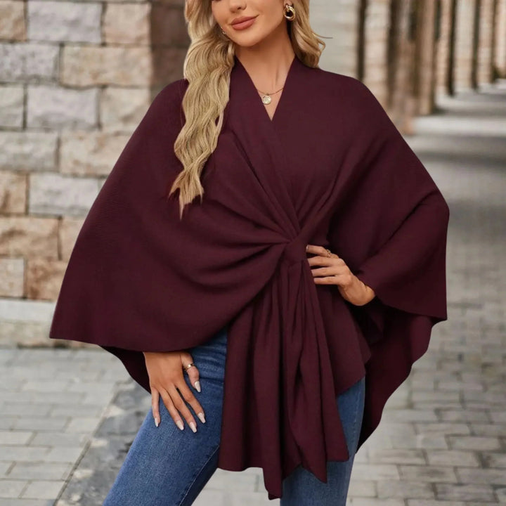 Benthe | Elegante Gedrapeerde Poncho