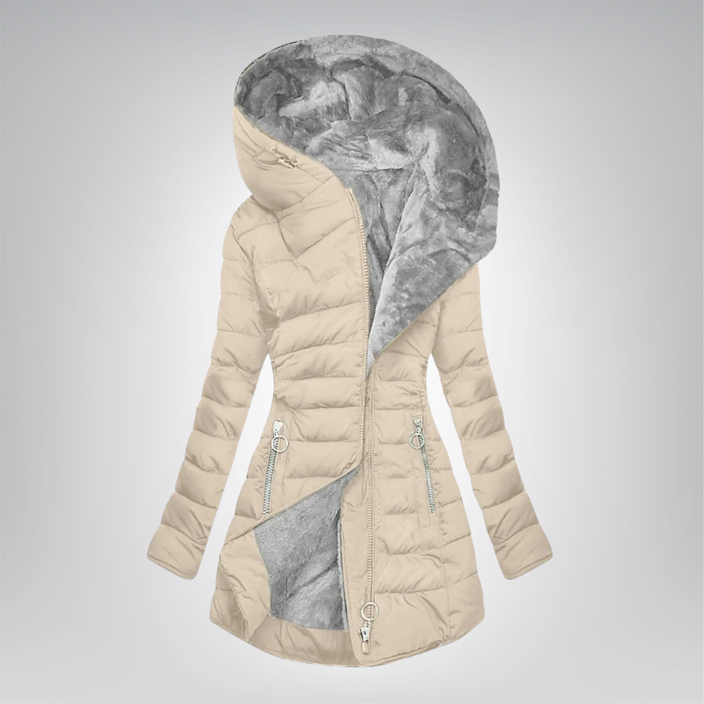 Emeraude | Gewatteerde Jas Gevoerd met Bont