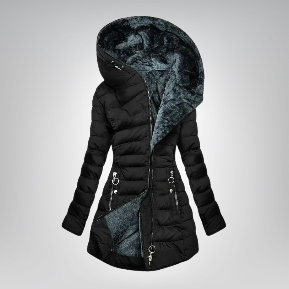 Emeraude | Gewatteerde Jas Gevoerd met Bont