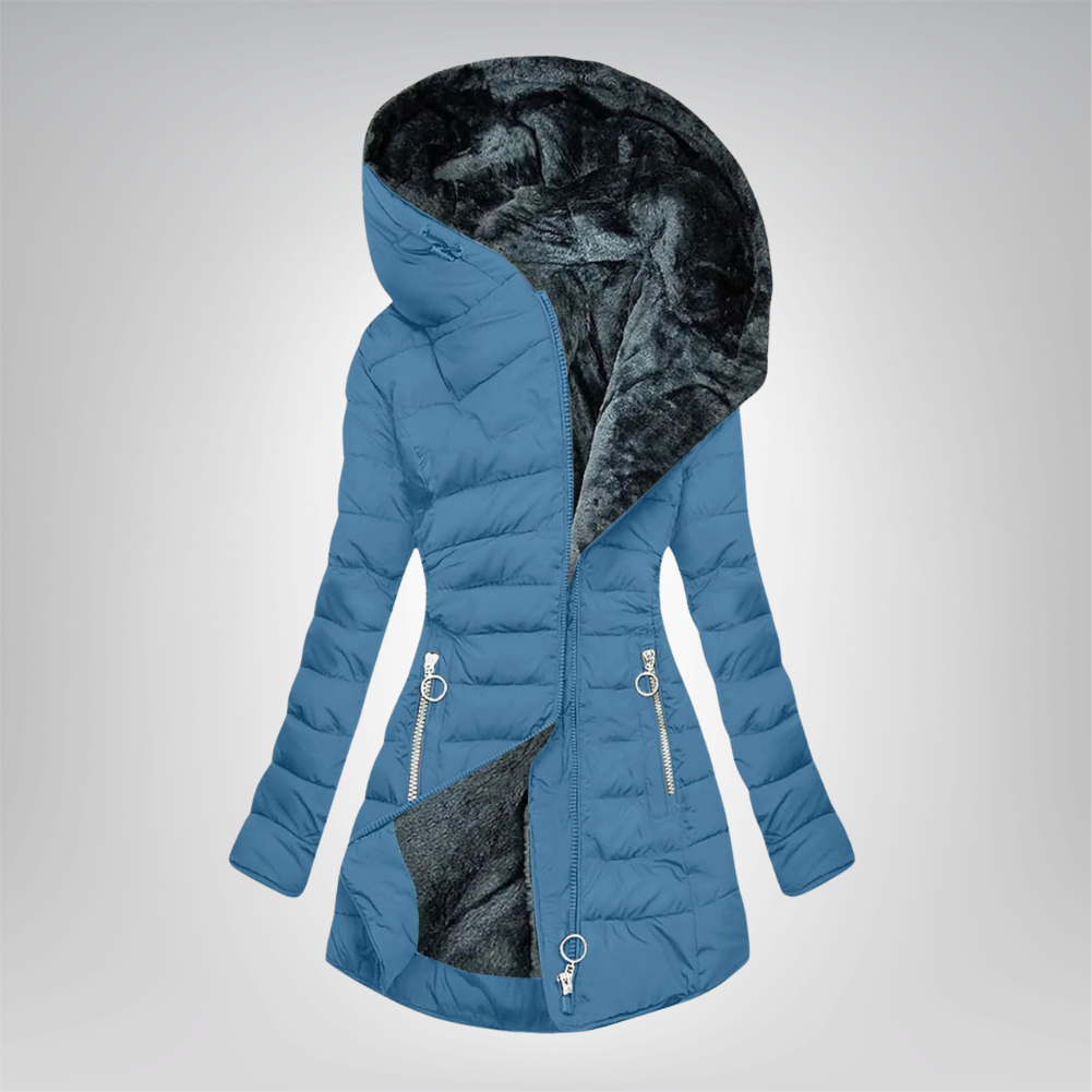 Emeraude | Gewatteerde Jas Gevoerd met Bont