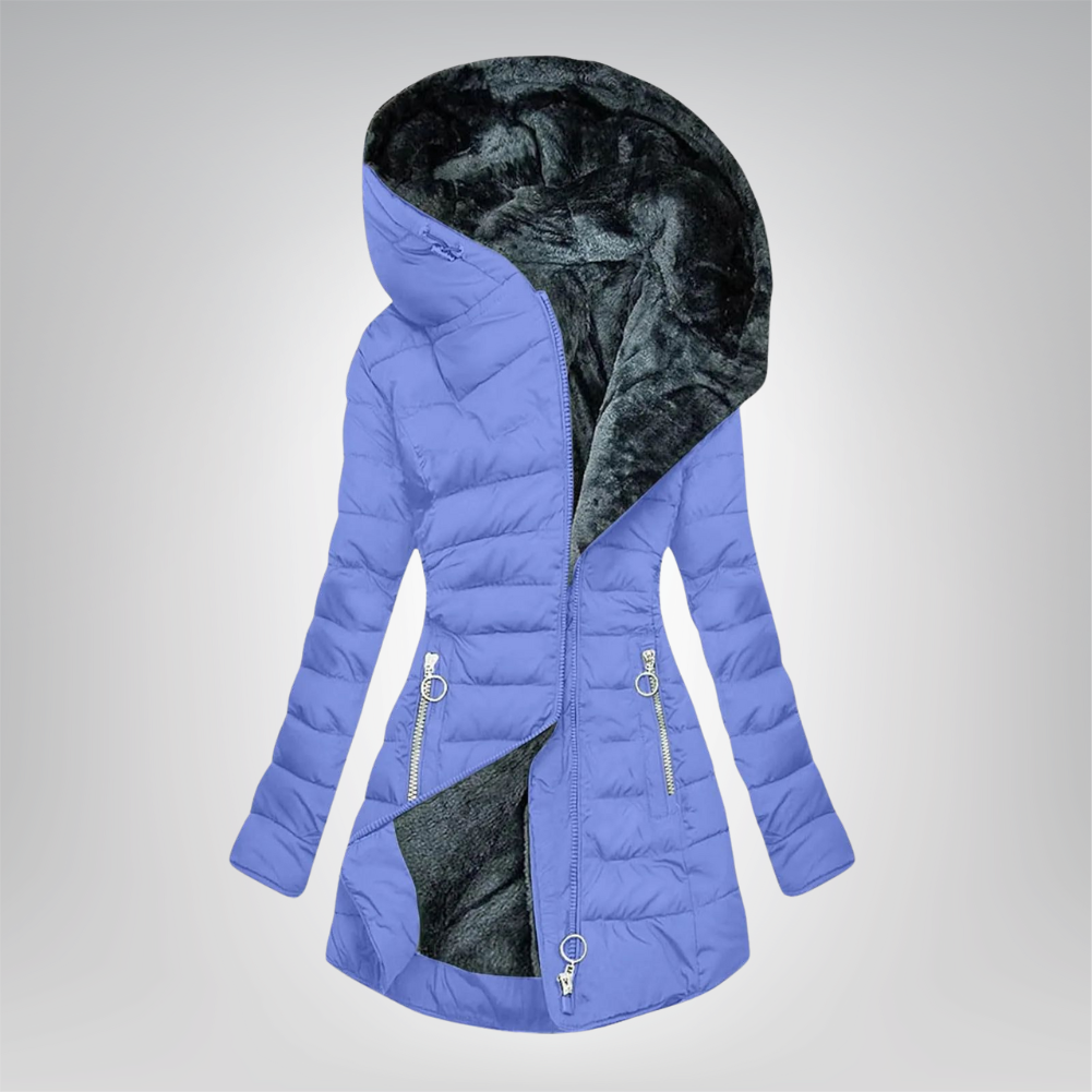 Emeraude | Gewatteerde Jas Gevoerd met Bont