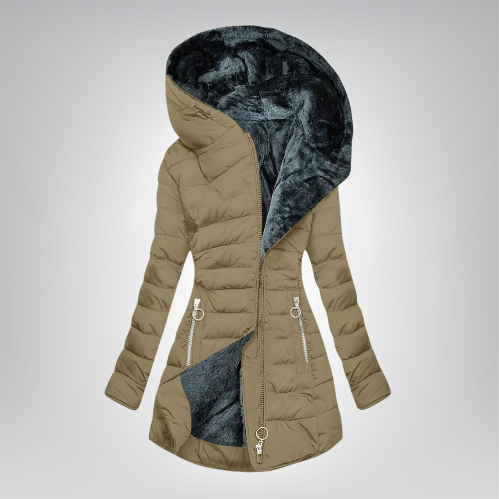 Emeraude | Gewatteerde Jas Gevoerd met Bont