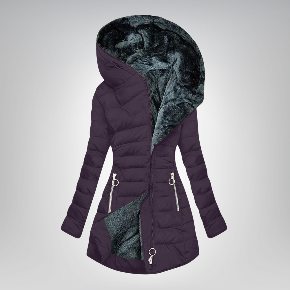 Emeraude | Gewatteerde Jas Gevoerd met Bont