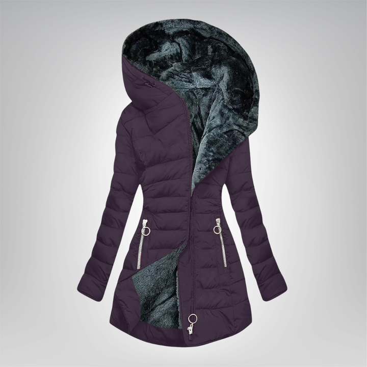 Emeraude | Gewatteerde Jas Gevoerd met Bont